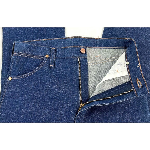 Vintage Wrangler 946DEN Cowboy Cut Regular Fit Raw Denim Blue Jeans Mens 30x33 - Picture 7 of 10